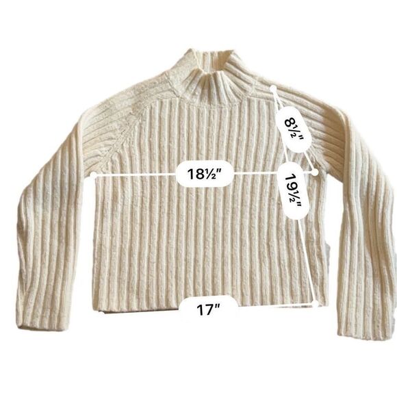 The Limited cropped wool ivory Sweater M - Picture 3 of 5
